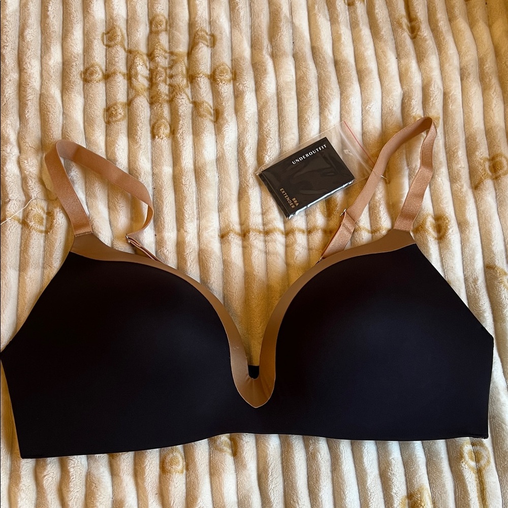 Underoutfit Style 1258 The Satin Grace Black Coffee Bra, XL